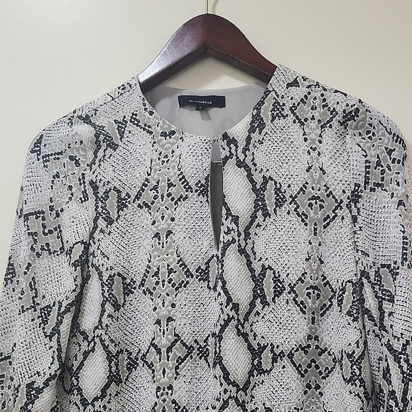 Snakeskin Print Olivaceous Black and White Dres Mini - Picture 8 of 11